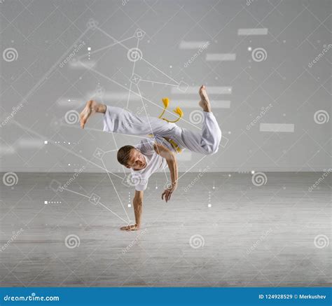 Man Practicing Capoeira , Brazilian Martial Art. Sport Science ...