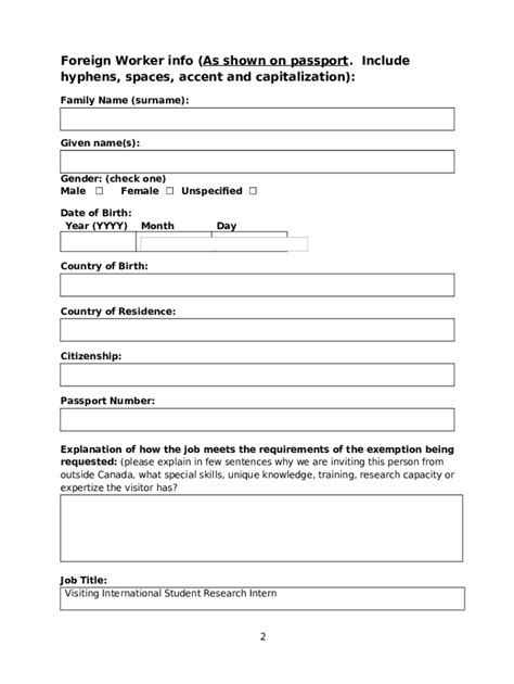 CIC Required ination to complete Offer of Employment to a foreign ...