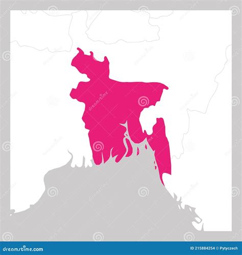 Map of Bangladesh Pink Highlighted with Neighbor Countries Stock Vector - Illustration of world ...