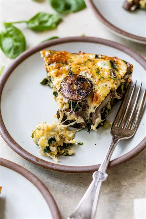 Spinach Mushroom Quiche - The Almond Eater