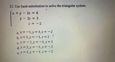 Use Back Substitution to Solve the Triangular System 的图像结果