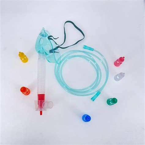 Máscara de oxígeno Venturi facial ajustable de PVC nebulizador de alto flujo máscara médica de ...
