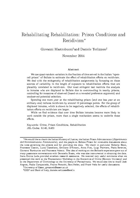 Rehabilitating Rehabilitation Prison Con - We deal with the endogeneity ...