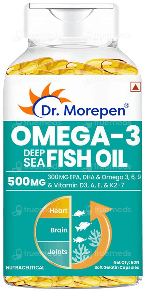 Dr Morepen Omega 3 Deep Sea Fish Oil 500 Mg Softgel Capsule 60 - Uses ...