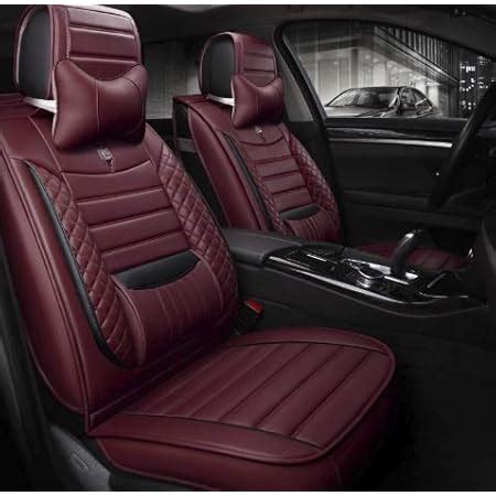 3D FRONTLINE PU Leather Car Seat Cover Black-Cherry Compatible with ...