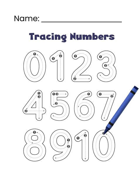 Numbers 1-10, Tracing Numbers, Kids Number Tracing Worksheets, Traceable Numbers, Preschool ...