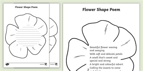 Flower Shape Poem Example and Template (teacher made)