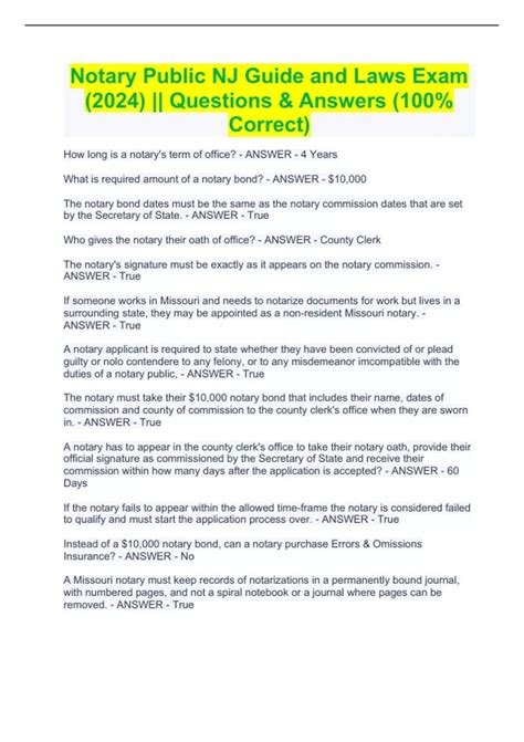 Image result for Notary Test NJ Questions