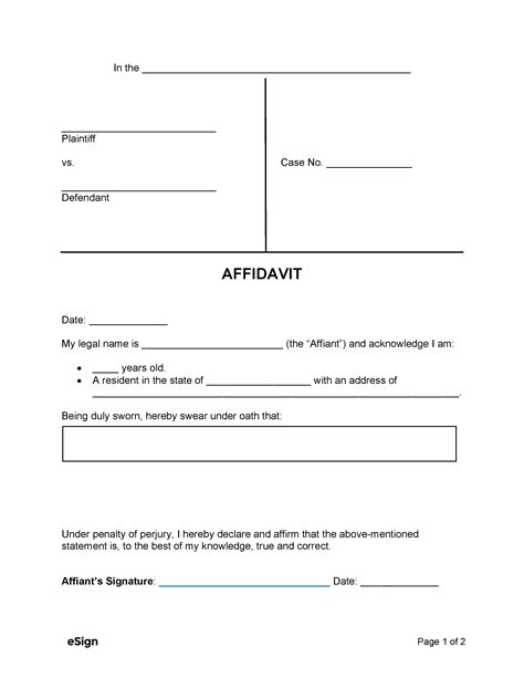 Free Affidavit Templates | PDF | Word