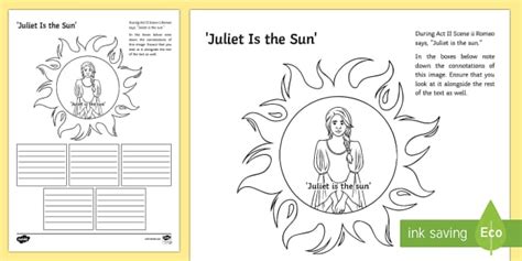 GCSE Romeo and Juliet: Juliet is the Sun Act II, Scene ii Worksheet