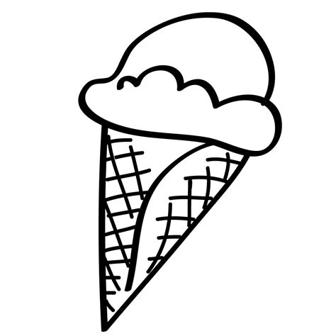 Classic and Chic: Ice Cream Clipart in Black and White