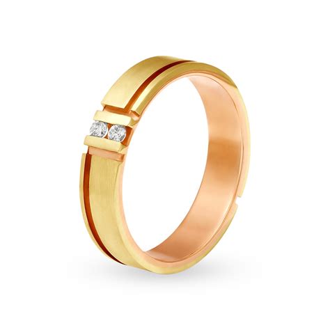 Bold Edgy Diamond Ring in White and Rose Gold for Men