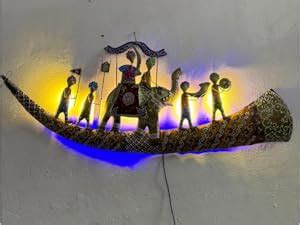 RSN Wall Art Rajasthani Royal Baarat with LED Metal Frame, Wall Hanging ...