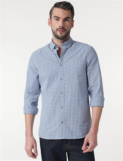 Buy Pure Cotton Check Button Down Collar Shirt at Marks & Spencer