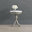 Etienne Side Table with Marble Top & Brass Detail - French Antique Inspired