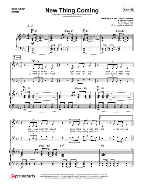 New Thing Coming Sheet Music PDF (Elevation Worship / Steven Furtick ...