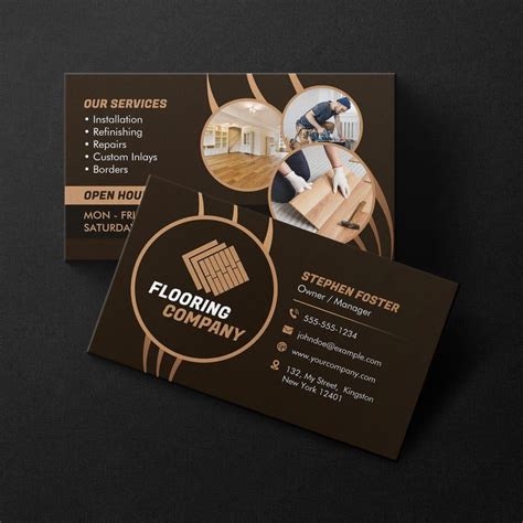 Wood Flooring Services Commercial Floors & Tile Business Card | Zazzle ...