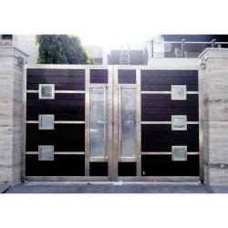 Metal and Wood Gate - Exterior Mild Steel Gate Manufacturer from Chennai