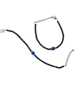 Just In Jewellery Traditional Oxidized Silver Black Glass Beads Nazaria ...