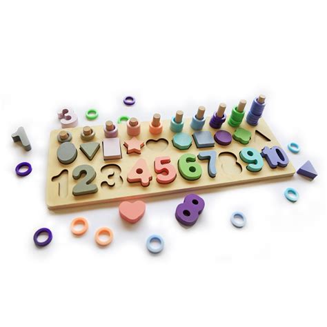 Digital Shape Logarithm Plate - Wooden Toys for Kids - Eco-friendly to ...