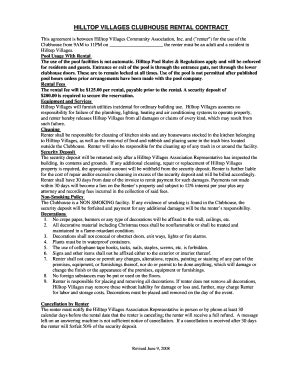 Fillable Online home earthlink Clubhouse Rental Agreement form - home ...