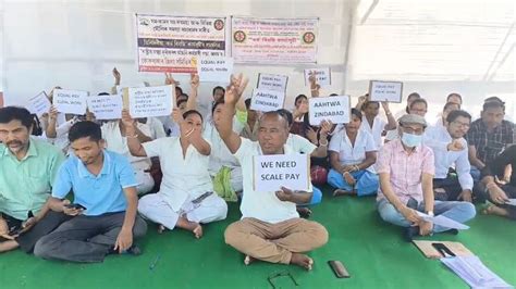 Assam: NHM staff stage protest in Kokrajhar, demand job regularization