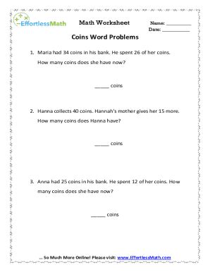Image result for Coin Word Problems Grade 9 Math