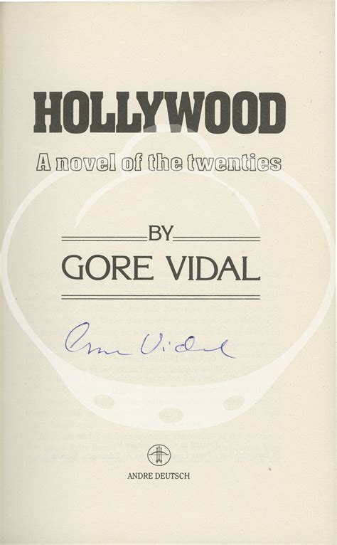 Hollywood (First UK Edition, signed) by Gore Vidal: (1990) First ...