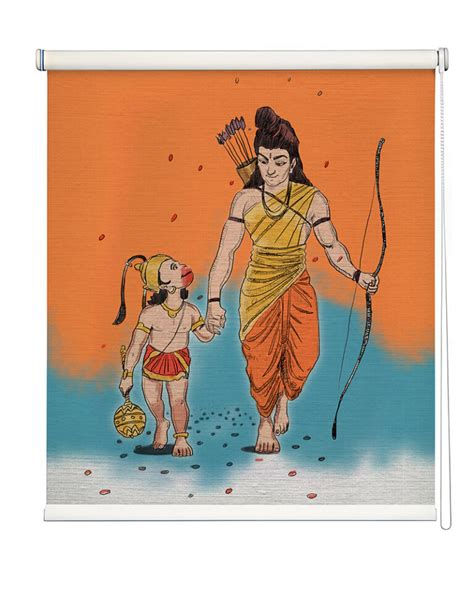 Divine Bond Shri Ram Hanuman Pooja Room Roller Blind - Magicdecor®