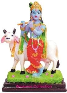 PECH Hindu God and Goddess Polyester Resin Standing Krishna Murti ...