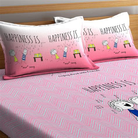 Buy PORTICO NEW YORK Happiness 3-Pc. Fitted Double Bedsheet - 150 x 198 ...