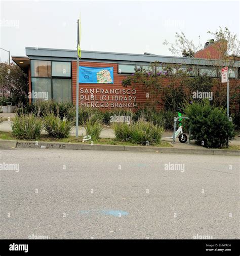 Exterior view of the San Francisco Public Library Merced Branch in the ...