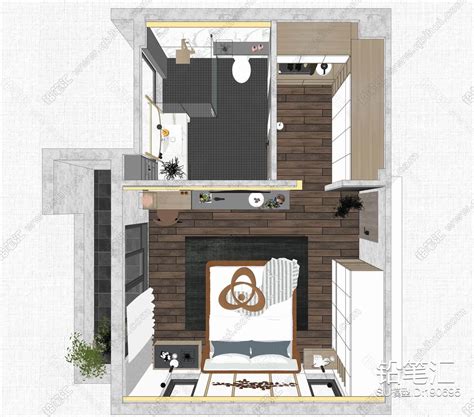 现代单身公寓室内设计SU模型 | 铅笔汇-高品质SU模型交流分享平台