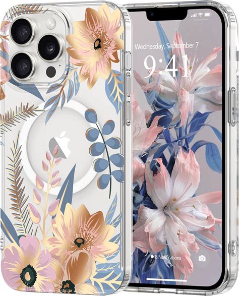 Amazon.com: Pepmune Magnetic for iPhone 13 Pro Case Floral, Cute Luxury ...