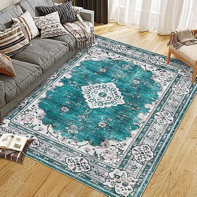 Washable Origintal Boho Distressed Area Rugs Non-Slip Stain Resistant ...
