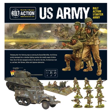 Buy Bolt Action US Army 28mm Miniatures Starter Set - WWII Wargaming ...