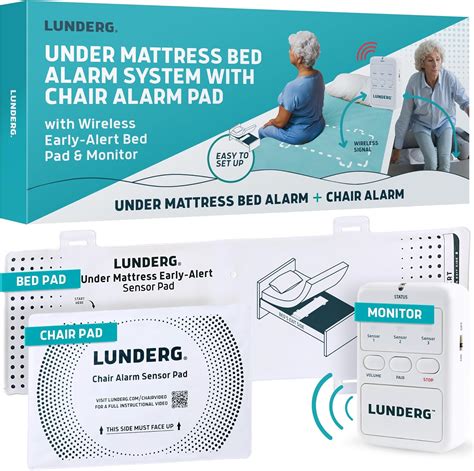 Lunderg Undermattress Bed Alarm for Elderly Adults & Chair Alarm Set ...