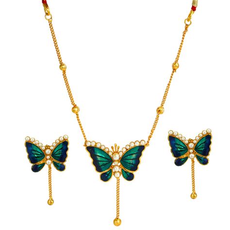 Minakari Butterfly Necklace Set