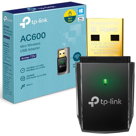 TP-Link Archer T2U Ac600 USB 2.0,433 Mbps WiFi Wi-Fi Speed Wireless ...