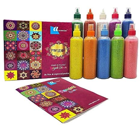 Buy Ascension ® Rangoli Powder Colors Bottles Design Creativity Diwali ...