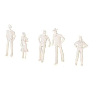 MERISHOPP® 100 Lot Assorted Unpainted DIY Model Train People Figure Bus ...