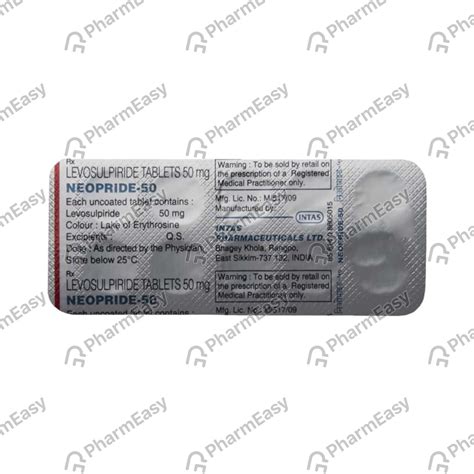 Neopride 50 MG Tablet (10): Uses, Side Effects, Price & Dosage | PharmEasy
