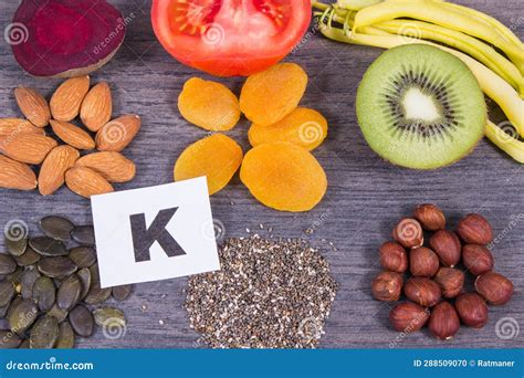 Various Ingredients As Source Natural Minerals, Potassium, Vitamin K ...