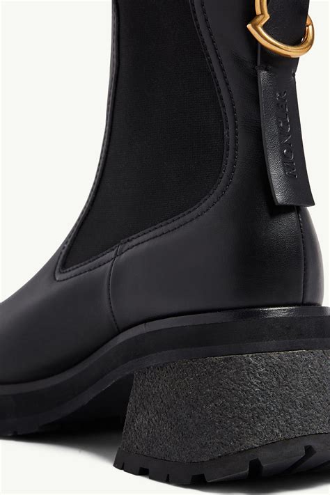 Black Gigi Leather Chelsea Boots - Boots for Women | Moncler CA