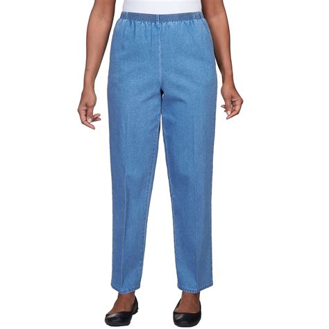 Women's Elastic Waist Average Length Denim Pant | Alfred Dunner