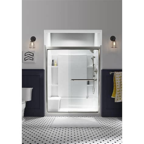 Sterling Accord 4-Piece 36-in W x 60-in L x 74-in H Rectangular Alcove ...