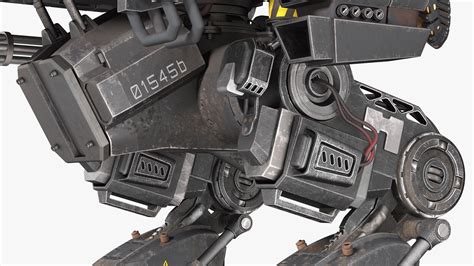 3D Shabby Big Walking Sci-Fi Black Robot with Pilot model | 3D Molier ...