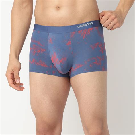 Underjeans Men Mid Blue Regular Fit Ultrasoft Trunks