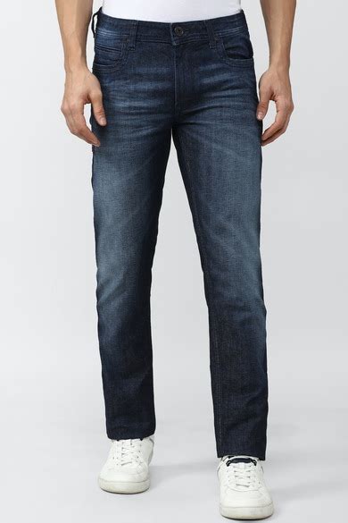 Buy Men Navy Mid Wash Jeans Online - 810426 | Peter England
