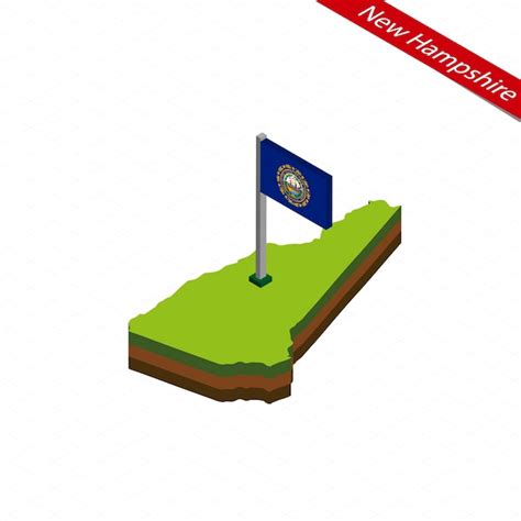 Illustrazione vettoriale di mappa e bandiera del New Hampshire ...
